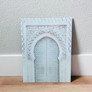 Moroccan Doorway, Digital Glass Print - White, Gray, Light Pink - Medium 11x14